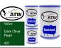 Preview: Volvo, Dark Olive Pearl, 421: 500ml Lackdose + 500ml Klarlack + 250ml Härter - Set, von ATW Autoteile West.